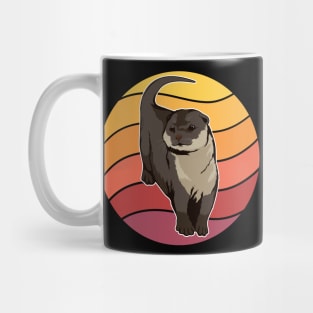 Sea Otter Retro Sunset Otter Mug